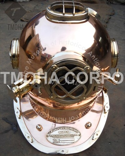 Antique US Navy Deep Sea Marine SCA Scuba Reproduction Diving Helmet Divers Helmet Mark V DH0008