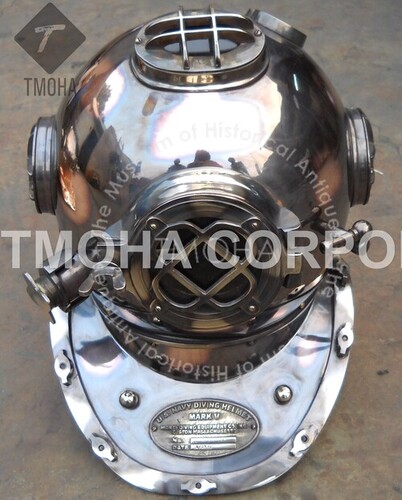 Antique US Navy Deep Sea Marine SCA Scuba Reproduction Diving Helmet Divers Helmet Mark V DH0009