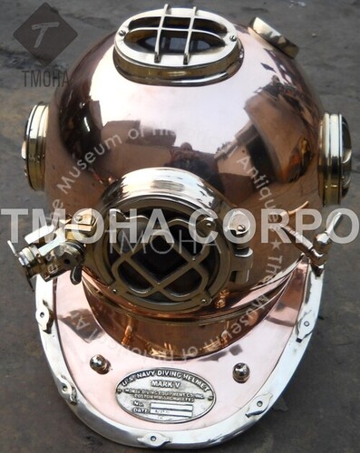 Antique US Navy Deep Sea Marine SCA Scuba Reproduction Diving Helmet Divers Helmet Mark V DH0011