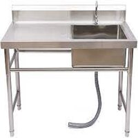 Sink Table With Drain - Color: Silver