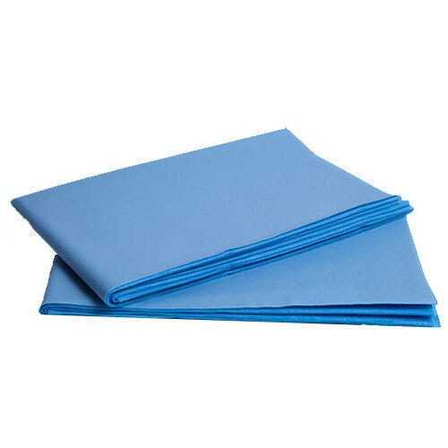 Disposable Draw Sheet - Plastic and Jute Blend Half Size of Regular Bedsheet Dark Green Color Portable and Sterilized for Hospital Use