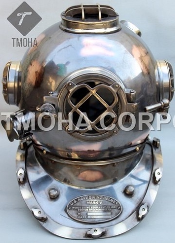 Antique US Navy Deep Sea Marine SCA Scuba Reproduction Diving Helmet Divers Helmet Mark V DH0023