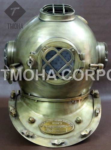 Antique US Navy Deep Sea Marine SCA Scuba Reproduction Diving Helmet Divers Helmet Mark V DH0025