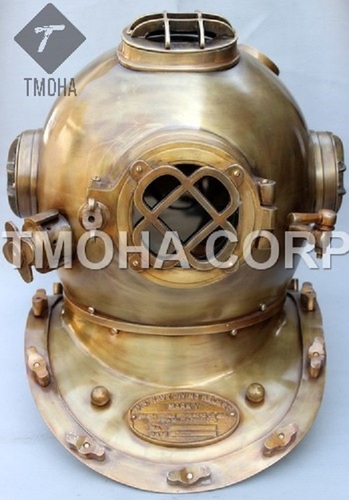 Antique US Navy Deep Sea Marine SCA Scuba Reproduction Diving Helmet Divers Helmet Mark V DH0026