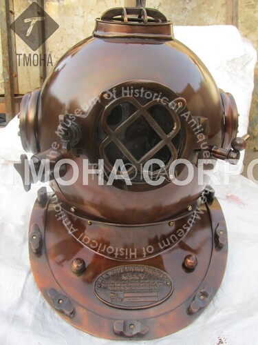 Antique US Navy Deep Sea Marine SCA Scuba Reproduction Diving Helmet Divers Helmet Mark V DH0027