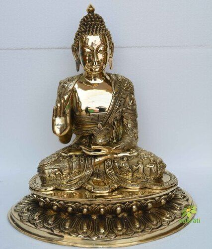 Buddha Meditation Metal Brass Bronze Finish Showpiece Home Decor Items Brass Buddha Statue Home Decor Accessories