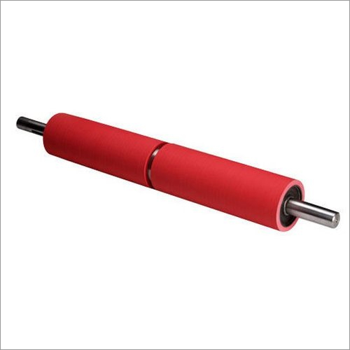 Rubber Coated Polyurethane Conveyor Roller - Polyurethane Material, 1000 mm Length, Red Color | Securely Maintains Balance and Grip on Materials