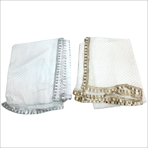 Nazeem Duedrop Dyeable Dupatta - Chiffon Fabric, 2.25m Length, White Color | Embroidered Design, Quick Dry, Washable Feature