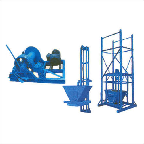 Blue Construction Hoist