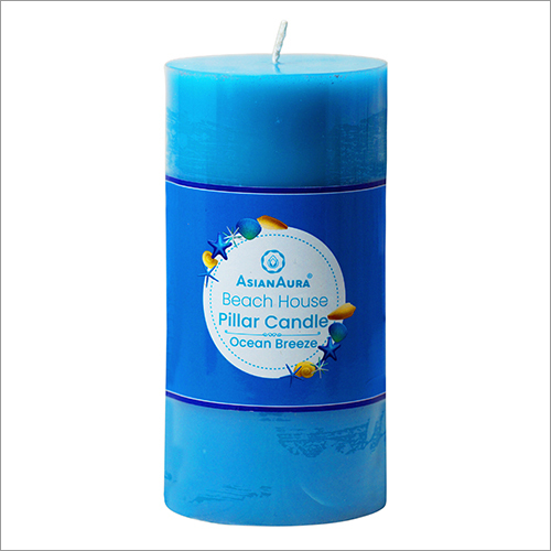 Blue Ocean Breeze Pillar Candle Pack Of 3