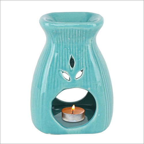 Aroma Tea Light Burner Green Colour Diffuser Pot