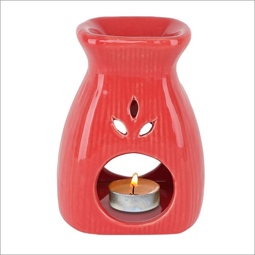 Aroma Tea Light Burner Red Colour Diffuser Pot