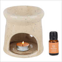 Ceramic Aroma Tea Light Burner Brown Colour Diffuser Pot For Home Fragrance