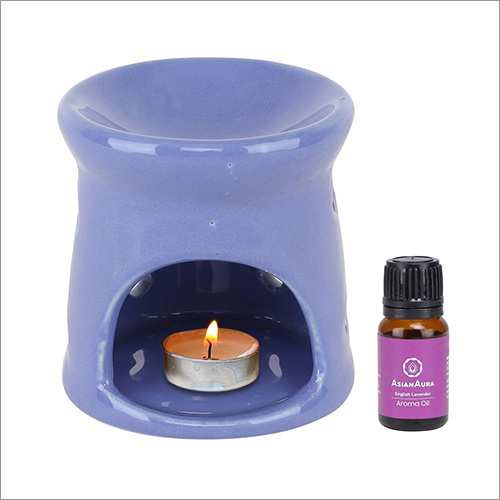Ceramic Aroma Tea Light Burner Purple Colour Diffuser Pot