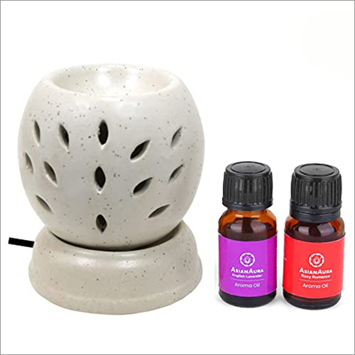 Ceramic Aromatic Oil Diffuser With 2 Oil Bottles