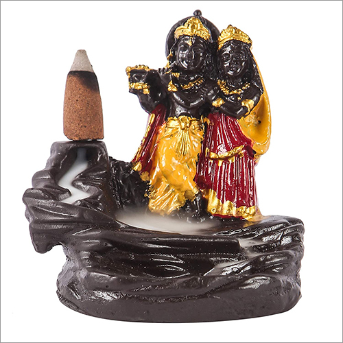 Craft Smoke Fountain Lord Radhe Krishna Murti Backlow Incense Burner Idols Statue Decorative Showpiece By ASIAN AURA