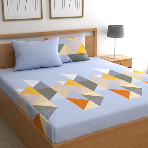 Triangle Printed Cotton Bedsheet With 2 Pillow Cover Set