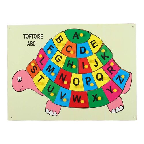 Wooden Tortoise Alphabet Puzzle with Knobs