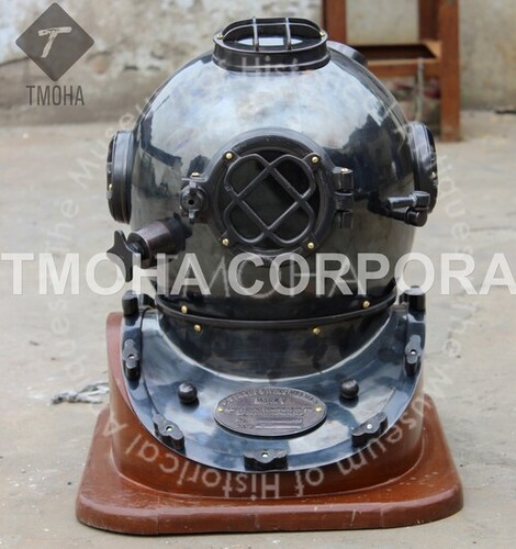 Antique US Navy Deep Sea Marine SCA Scuba Reproduction Diving Helmet Divers Helmet Mark V DH0077