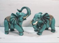 Polyresin Statue - Teal Glossy Finish | Figurative Animal Theme Decor