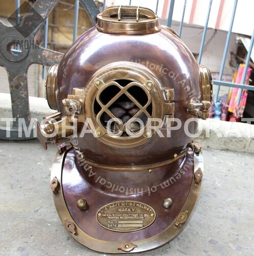 Antique US Navy Deep Sea Marine SCA Scuba Reproduction Diving Helmet Divers Helmet Mark V DH0082