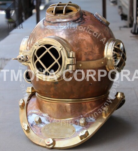 Antique US Navy Deep Sea Marine SCA Scuba Reproduction Diving Helmet Divers Helmet Mark V DH0083