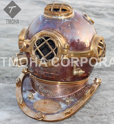 Antique US Navy Deep Sea Marine SCA Scuba Reproduction Diving Helmet Divers Helmet Mark V DH0084