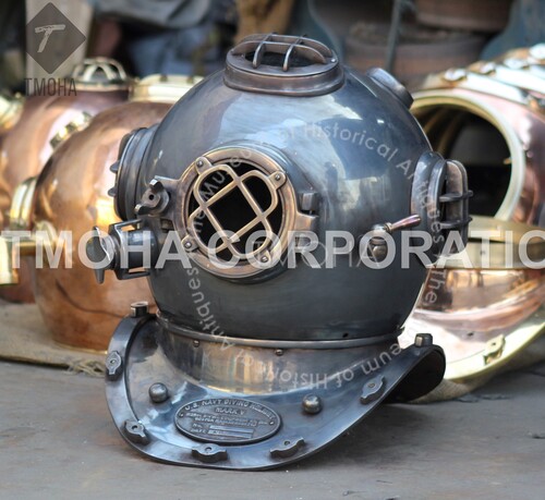 Antique US Navy Deep Sea Marine SCA Scuba Reproduction Diving Helmet Divers Helmet Mark V DH0105