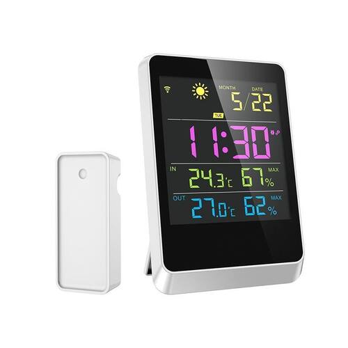 Wireless Thermometer hygrometer Humidity Temperature Smart Sensor with Alerts Rf Tech Weather Station Led Light