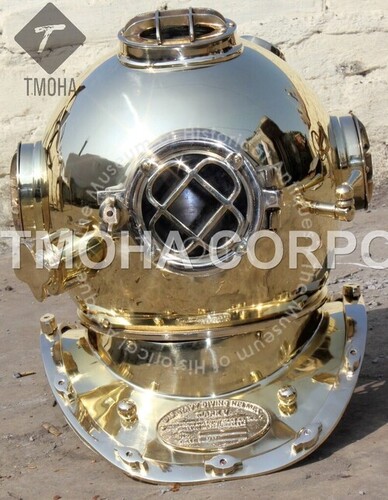 Antique US Navy Deep Sea Marine SCA Scuba Reproduction Diving Helmet Divers Helmet Mark V DH0115