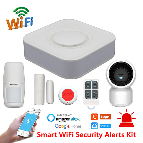 Wifi Wireless with Smart Life App control Home Burglar Security Siren Alarm System
