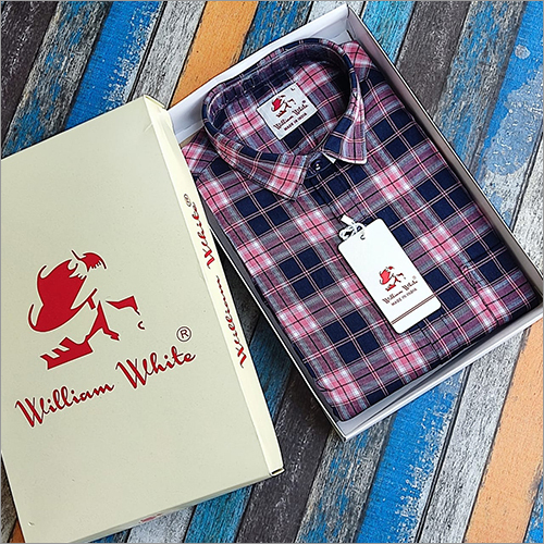 Mens Full Sleeves Slim Fit Checkered Shirt - Cotton Material, Checkered Pattern, Bead Closure | Washable, Suitable for Rainy, Spring, Summer, Winter Seasons