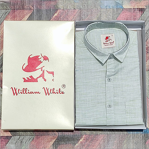 Mens Slim Fit Linen Shirt - Cotton, Size M/L/S/XL, Elegant Green Design | Washable for All Seasons