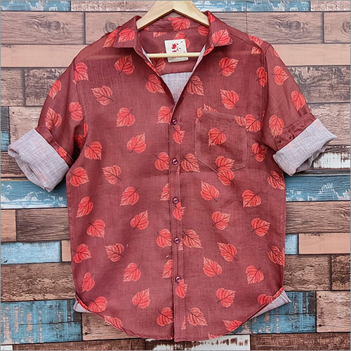 Mens Full Sleeves Casual Shirt - Cotton, Printed Design | Bead Closure, Washable, Suitable for Rainy, Spring, Summer, and Winter Seasons