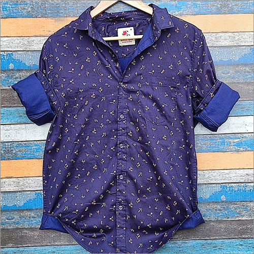 Mens Solid Slim Fit Casual Shirt - Cotton | Washable, Suitable for Rainy, Spring, Summer, and Winter Seasons, Printed Design