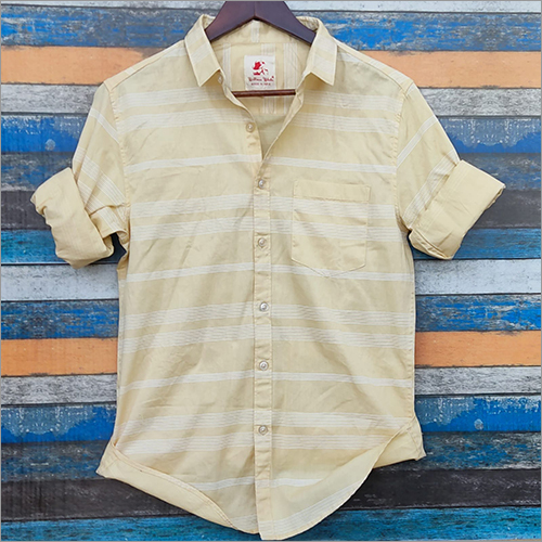 Washable Mens Striped Slim Fit Cotton Casual Shirt