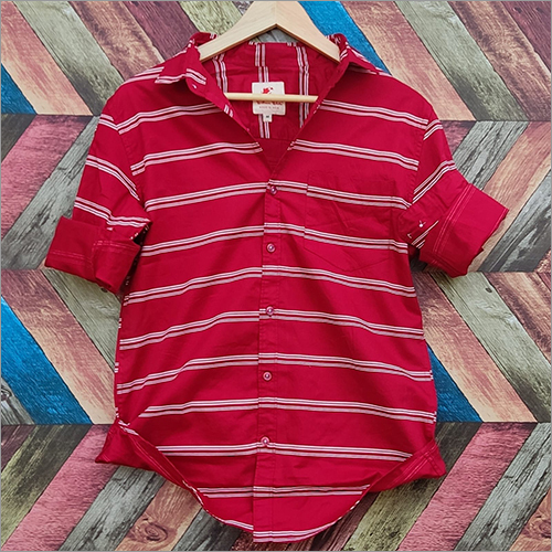 Mens Daily Wear Striped Casual Shirt - Cotton Sizes S-M-L-XL | Bead Closure Washable Suitable for Rainy Spring Summer Winter Seasons