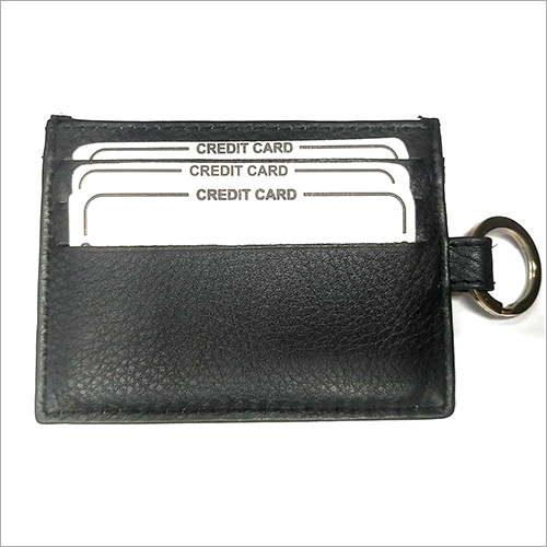 NDM Black Leather Case Card - Leather Durability, Multiple Card Pockets, Plain Design, Elegant Black Finish