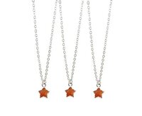 Carnelian Silver Star Electroplated Necklace gift for women Gemstone Pendant