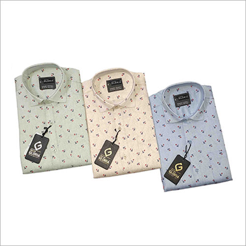 Multicolor Short Collar Mens Shirts