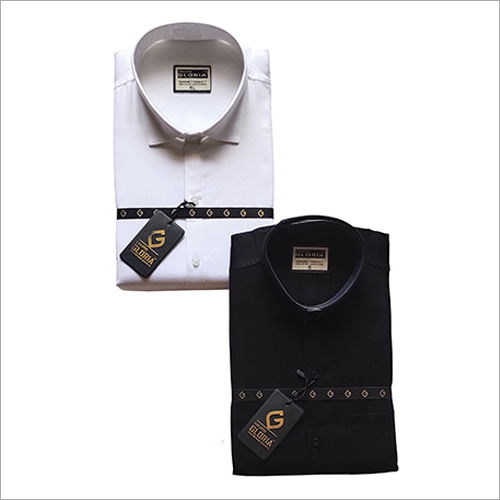 Washable Men Plain Shirt White And Black G3062