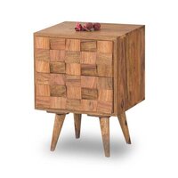 Solid Wood Bedside Table with 2 Drawers