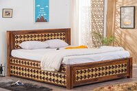 Solid Wood Brass Bed