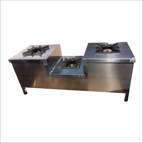 Silver 3 Burner Stainless Steel Gas Stove