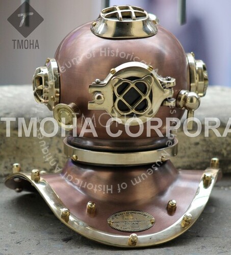 Antique US Navy Deep Sea Marine SCA Scuba Reproduction Diving Helmet Mini Divers Helmet DH0125