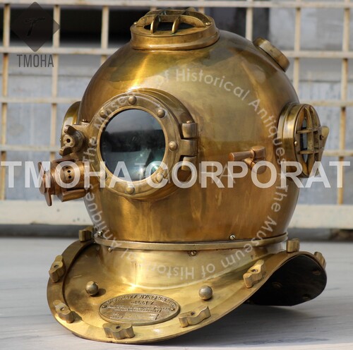 Antique US Navy Deep Sea Marine SCA Scuba Reproduction Diving Helmet Divers Helmet Mark V DH0126