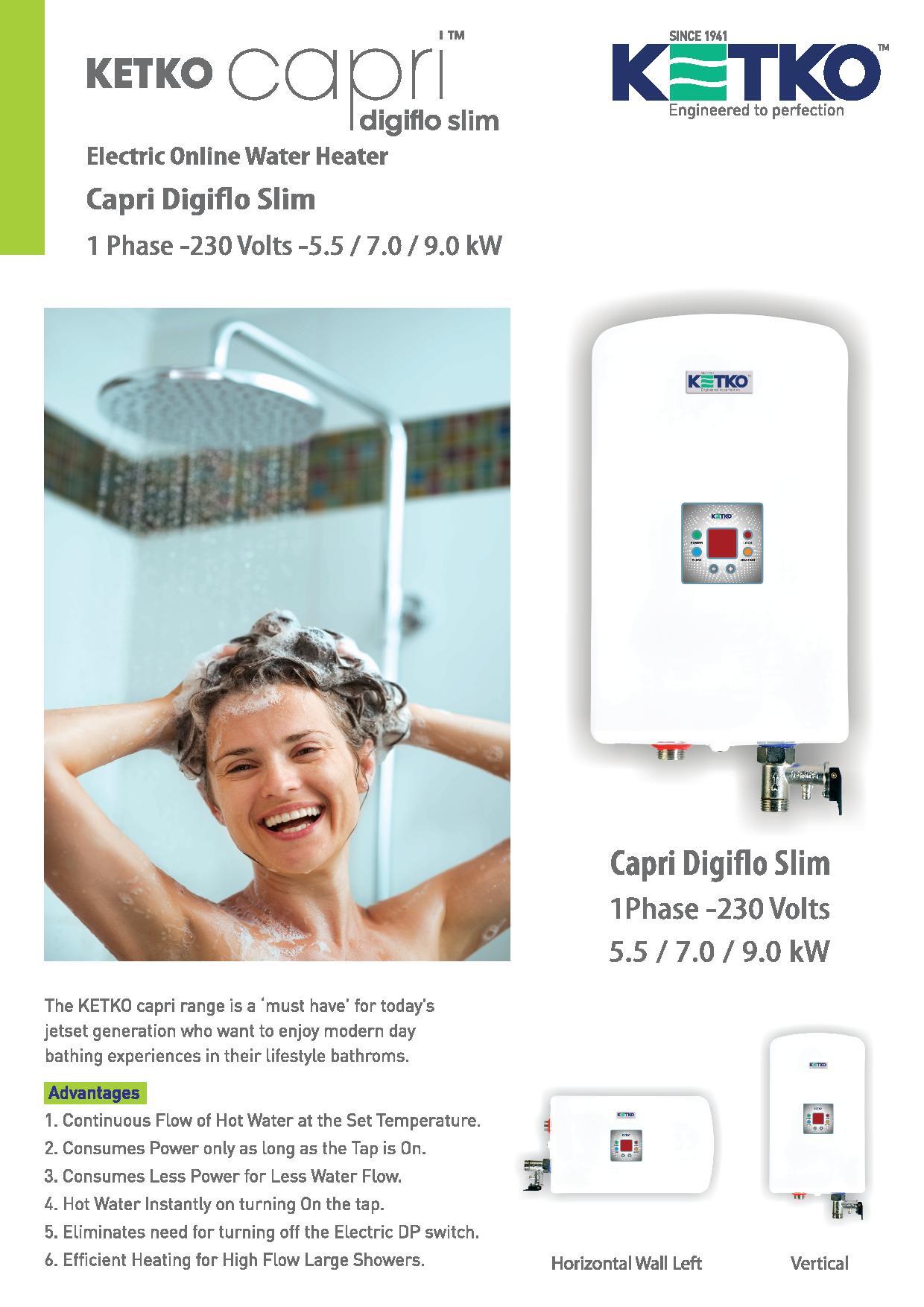 KETKO Online Water Heater Slim 5.5 Kw