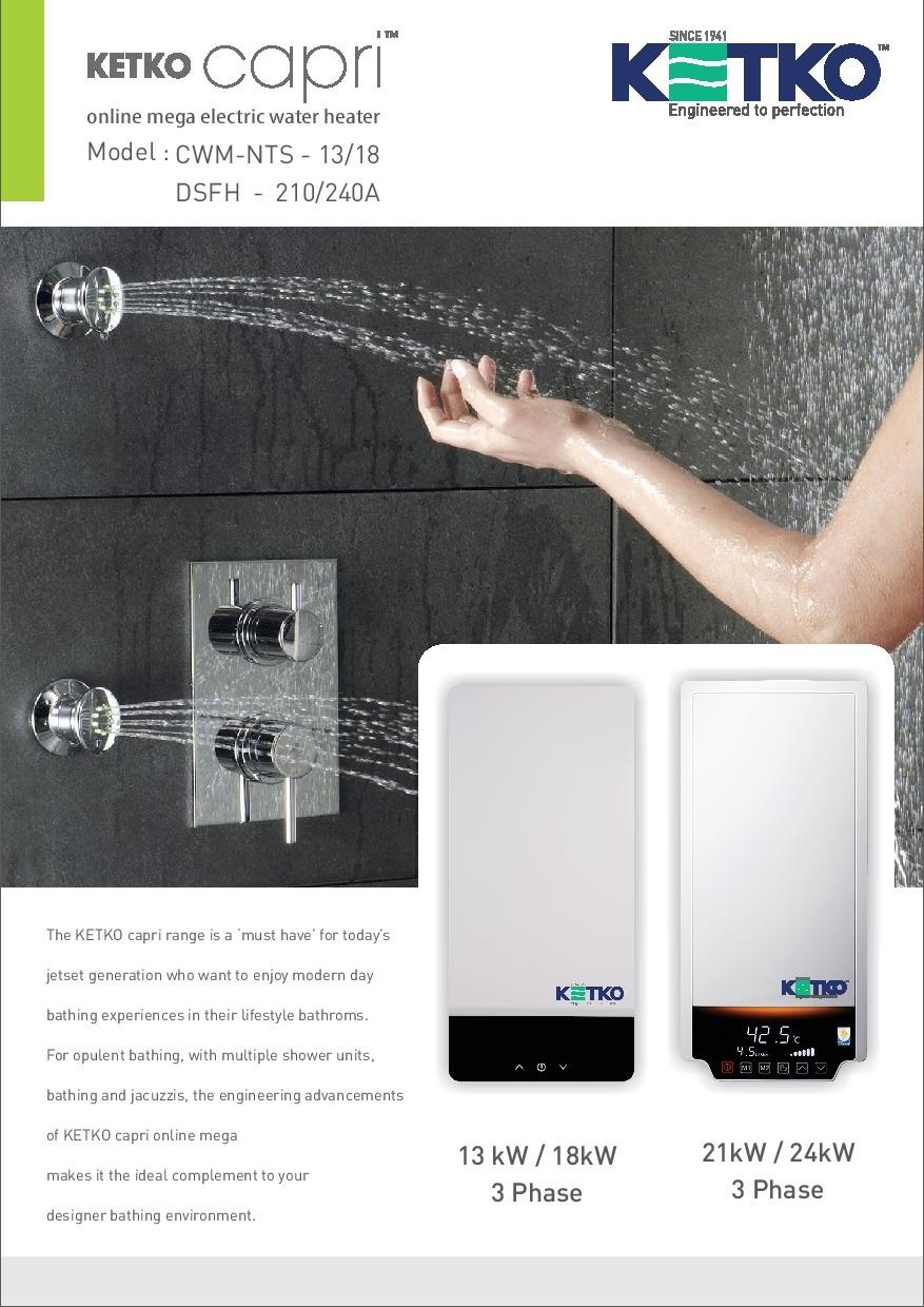 KETKO Online Water Heater DSF-18 KW