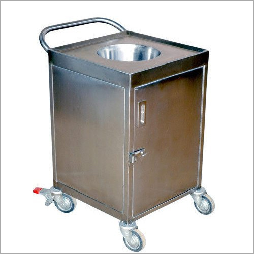 Stainless Steel Dust Bin Trolley Application: For Waste Material