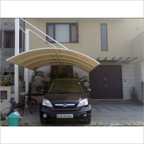 White Car Parking Tensile Structure